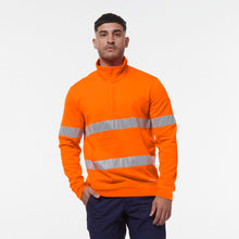 Load image into Gallery viewer, KingGee Men&#39;s Reflective 1/4 Zip Fleece - Orange - Hoodies/Jumpers
