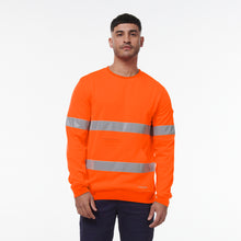 Load image into Gallery viewer, KingGee Men&#39;s Reflective Crew Neck Fleece - Orange - Hoodies/Jumpers
