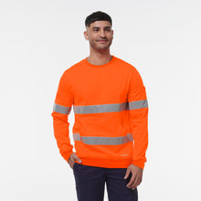 Load image into Gallery viewer, KingGee Men&#39;s Reflective Crew Neck Fleece - Orange - Hoodies/Jumpers
