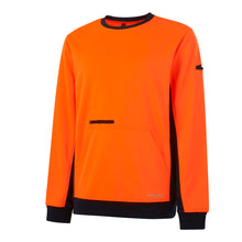 Load image into Gallery viewer, KingGee Men&#39;s Hi Vis Spliced Fleece Crew Neck - Orange/Navy - Hoodies/Jumpers
