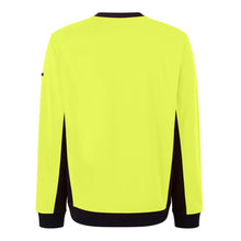 Load image into Gallery viewer, KingGee Men&#39;s Hi Vis Spliced Fleece Crew Neck - Yellow/Navy - Hoodies/Jumpers
