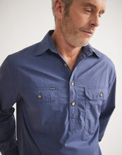 Load image into Gallery viewer, RB Sellars Men's Territory Half Btn L/S Shirt - Washed Navy
