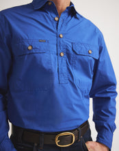 Load image into Gallery viewer, RB Sellars Men's Territory Half Btn L/S Shirt - Royal
