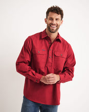 Load image into Gallery viewer, RB Sellars Men's Burton 1/2 Btn L/S Light Wt. - Cherry
