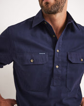 Load image into Gallery viewer, RB Sellars Men's Burton 1/2 Btn L/S Light Wt. - Navy

