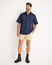 Load image into Gallery viewer, RB Sellars Men's Burton 1/2 Btn S/S Light Wt. - Navy
