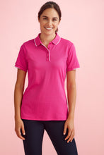 Load image into Gallery viewer, Biz Care Women&#39;s Pink Ribbon Polo - Pink/White - 
