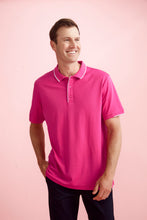 Load image into Gallery viewer, Biz Care Men&#39;s Pink Ribbon Polo - Pink/White - 
