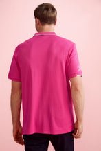 Load image into Gallery viewer, Biz Care Men&#39;s Pink Ribbon Polo - Pink/White - 
