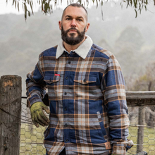 Load image into Gallery viewer, Hard Yakka Men's Heritage Trucker Sherpa Jacket - Woodlands
