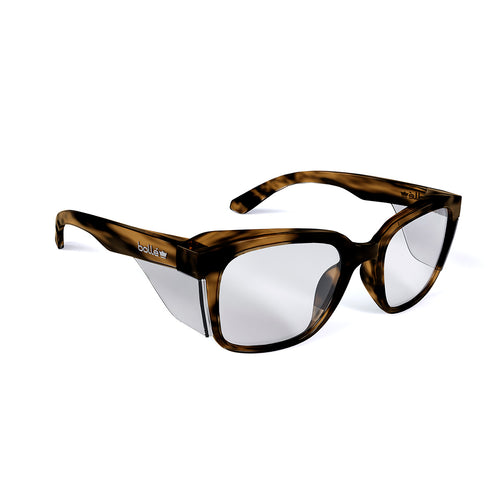 Bolle Men's Stks 410 Safety Glasses - Brown Tortoise/Clear - 