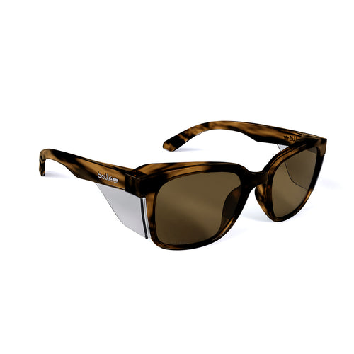 Bolle Men's Stks 410 Safety Glasses - Brown Tortoise/Polarised - 