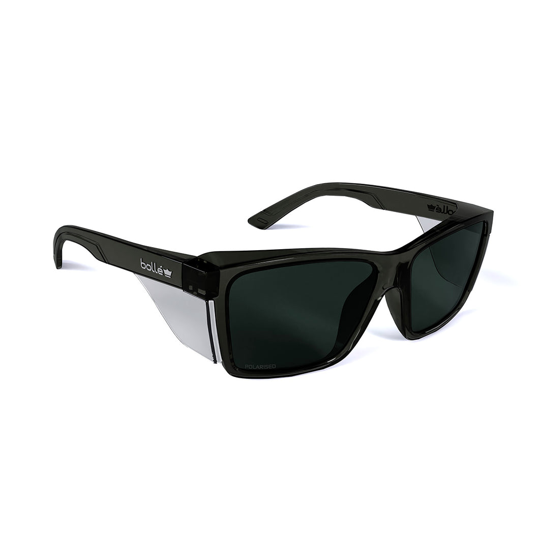 Bolle Men's Stks 420 Safety Glasses - Graphite/Smoke Polarised - 