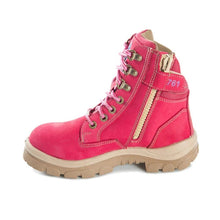Load image into Gallery viewer, Steel Blue Women&#39;s Southern Cross Zip Ladies Steel Toe Nitrile Outsole Safety Boot - Pink
