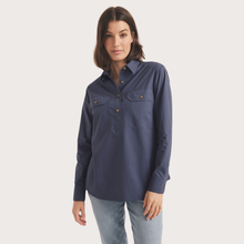 Load image into Gallery viewer, RB Sellars Women's Springfield Half Btn L/S Shirt - Washed Navy
