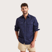 Load image into Gallery viewer, RB Sellars Men's Burton Full Btn L/S Light Wt - Navy
