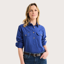 Load image into Gallery viewer, RB Sellars Women's Springfield Half Btn L/S Shirt - Royal
