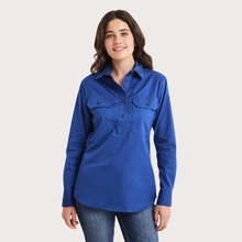 Load image into Gallery viewer, RB Sellars Women's Sandy 1/2 Btn L/S Workshirt - Royal
