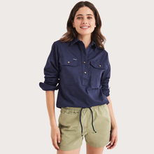Load image into Gallery viewer, RB Sellars Women's Sandy 1/2 Btn L/S Workshirt - Navy
