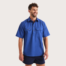 Load image into Gallery viewer, RB Sellars Men's Burton 1/2 Btn S/S Light Wt - Royal
