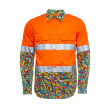 Load image into Gallery viewer, TradeMutt Men's Bonza Day/Night Hi Vis Full Button Workshirt - Orange
