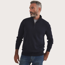 Load image into Gallery viewer, RB Sellars Men's Saxon Half Zip Jumper - Classic Navy
