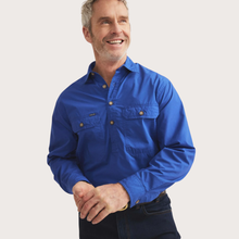 Load image into Gallery viewer, RB Sellars Men's Territory Half Btn L/S Shirt - Royal
