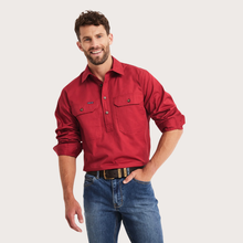 Load image into Gallery viewer, RB Sellars Men's Burton 1/2 Btn L/S Light Wt. - Cherry
