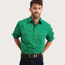 Load image into Gallery viewer, RB Sellars Men's Burton 1/2 Btn L/S Light Wt. - Emerald
