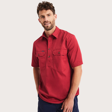 Load image into Gallery viewer, RB Sellars Men's Burton 1/2 Btn S/S Light Wt. - Cherry
