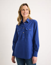 Load image into Gallery viewer, RB Sellars Women's Springfield Half Btn L/S Shirt - Royal
