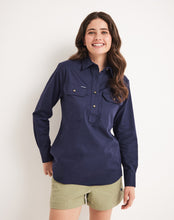 Load image into Gallery viewer, RB Sellars Women's Sandy 1/2 Btn L/S Workshirt - Navy

