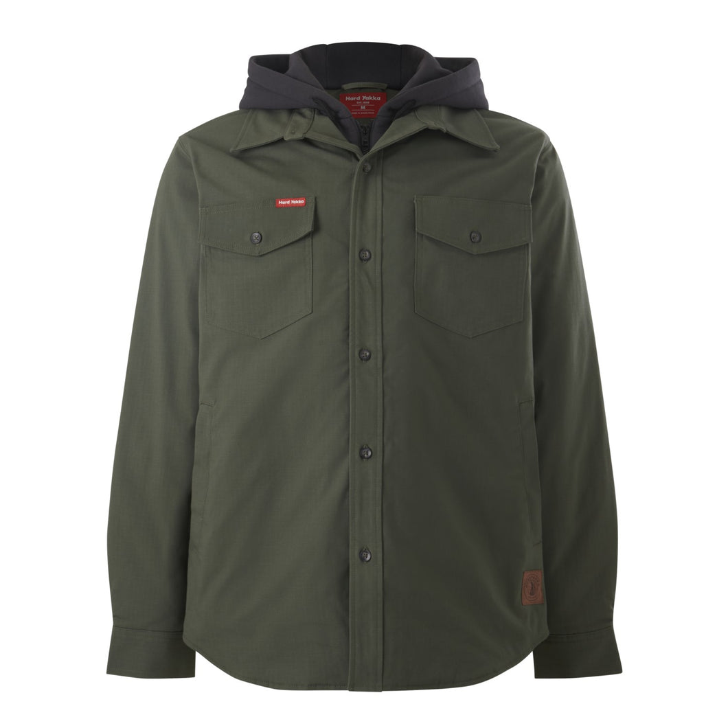 Hard Yakka Men's Quilted Shacket - Military Green - Jacket