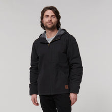 Load image into Gallery viewer, Hard Yakka Men&#39;s Heritage Canvas Hooded Jacket - Black - Jacket
