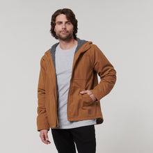 Load image into Gallery viewer, Hard Yakka Men&#39;s Heritage Canvas Hooded Jacket - Dark tan - Jacket
