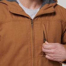 Load image into Gallery viewer, Hard Yakka Men&#39;s Heritage Canvas Hooded Jacket - Dark tan - Jacket
