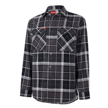 Load image into Gallery viewer, Hard Yakka Men&#39;s Long Sleeve Check Flannie - CHARCOAL CHECK - Shirts
