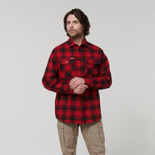 Load image into Gallery viewer, Hard Yakka men&#39;s Long Sleeve Check Flannie - RED CHECK - Shirts
