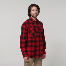 Load image into Gallery viewer, Hard Yakka men&#39;s Long Sleeve Check Flannie - RED CHECK - Shirts
