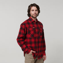 Load image into Gallery viewer, Hard Yakka men&#39;s Long Sleeve Check Flannie - RED CHECK - Shirts
