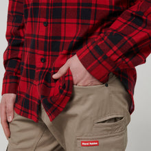 Load image into Gallery viewer, Hard Yakka men&#39;s Long Sleeve Check Flannie - RED CHECK - Shirts
