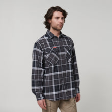 Load image into Gallery viewer, Hard Yakka Men&#39;s Long Sleeve Check Flannie - CHARCOAL CHECK - Shirts
