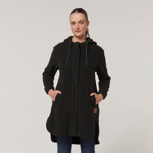 Load image into Gallery viewer, Hard Yakka Women&#39;s Longline Zoodie - Black - Jacket
