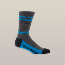 Load image into Gallery viewer, Hard Yakka Women&#39;s Crew Sock 3Pk - Blue/Black Marle - Socks
