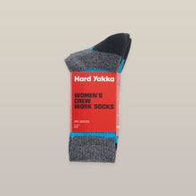 Load image into Gallery viewer, Hard Yakka Women&#39;s Crew Sock 3Pk - Blue/Black Marle - Socks
