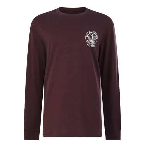 Hard Yakka Men's Core Heritage Icon Long Sleeve Tee - Burgundy - 