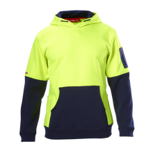 Load image into Gallery viewer, Hard Yakka Men's Hi-Vis 2 Tone Fleece Hoodie - Yellow/Navy
