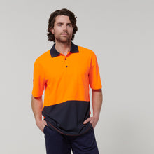 Load image into Gallery viewer, Hard Yakka Men&#39;s Core Short Sleeve Hi Vis Polo - Orange/Navy - Polos
