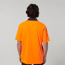 Load image into Gallery viewer, Hard Yakka Men&#39;s Core Short Sleeve Hi Vis Polo - Orange/Navy - Polos
