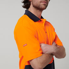 Load image into Gallery viewer, Hard Yakka Men&#39;s Core Short Sleeve Hi Vis Polo - Orange/Navy - Polos
